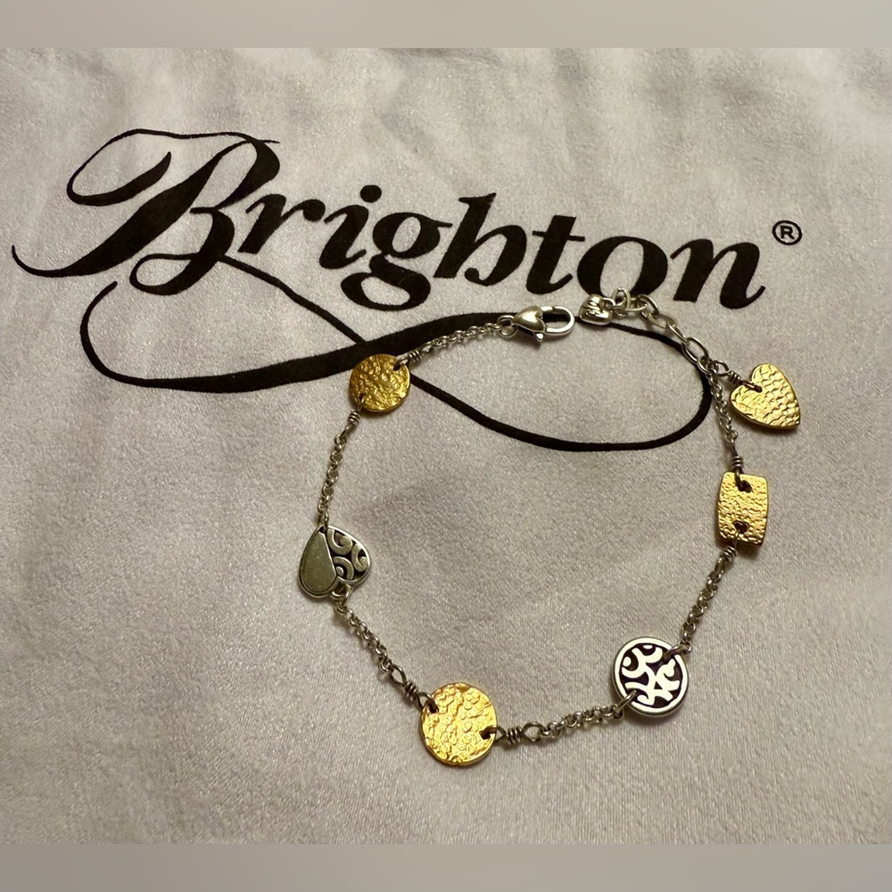 Brighton Ankle Bracelet with Silver and Gold Accents